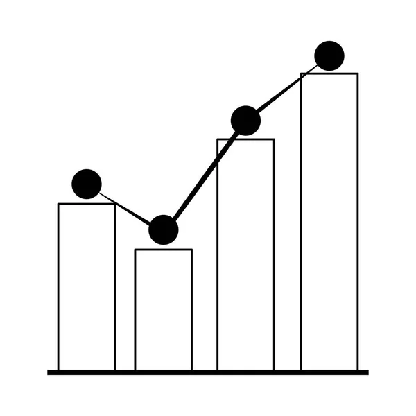 Data-analyse, financiële bedrijfsstatistieken bar line icoon — Stockvector