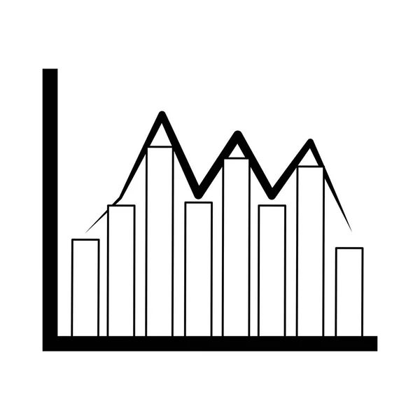 Analyse de données, graphique d'affaires financier graphique fluctuation ligne icône — Image vectorielle