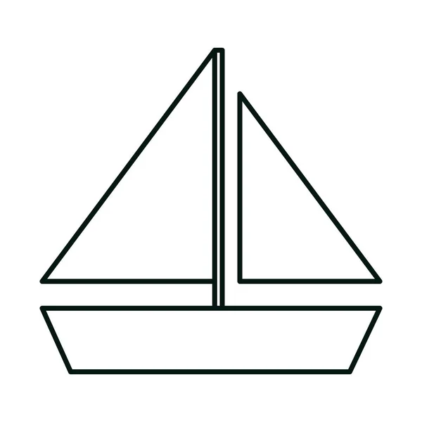 Viajes de vacaciones de verano, navegación en velero turismo lineal icono estilo — Vector de stock