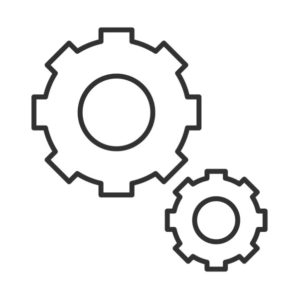 Tandwielen tandwielmotor mechanisme lijn pictogram stijl — Stockvector