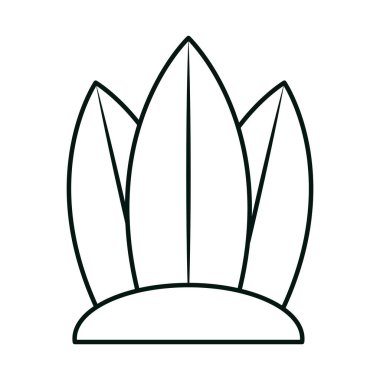 Yaz tatili seyahati, kumsaldaki sörf tahtaları, doğrusal simge tarzı