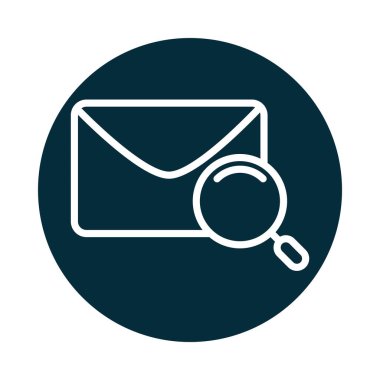 arama simgesi, e- posta iletisi büyütme cam bloğu ve satır simgesi