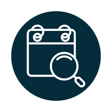 arama simgesi, büyütme cam takvimi anımsatıcı resim bloğu ve satır simgesi