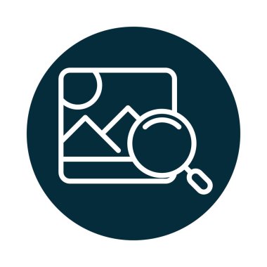 Arama simgesi, uygulama fotoğrafı internet düğmesi büyüteç bloğu ve satır simgesi