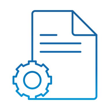 veri analizi, belge teçhizatı çalışması, gradyan mavi çizgi simgesi