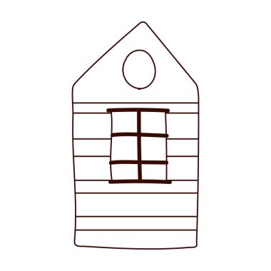 Cottage rustic çizgi filmi izole edilmiş tasarım beyaz arkaplan çizgisi biçimi