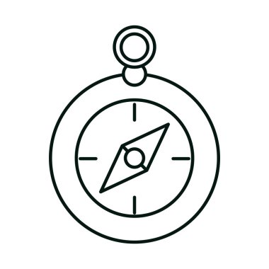 Yaz tatili seyahati, konum varış noktası pusula ekipmanı doğrusal simge biçimi