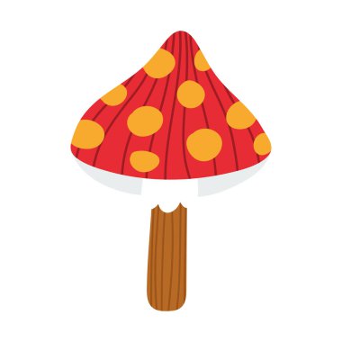 karikatür mantarı sezonu bitki tasarımı beyaz arkaplan