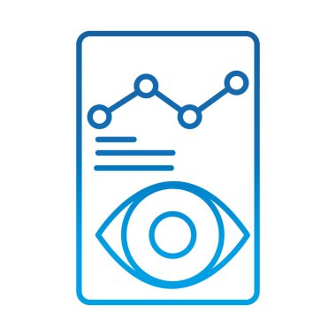 veri analizi, finansal iş belgelerinin geliştirilmesi, gradyan mavi çizgi simgesi