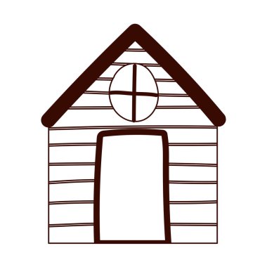 kulübe karikatür kırsal mimarisi izole edilmiş tasarım beyaz arkaplan çizgisi biçimi