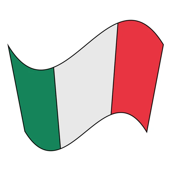 멕시코 국기, 흰 배경 위에 외따로 떨어져 있는 아이콘 — 스톡 벡터