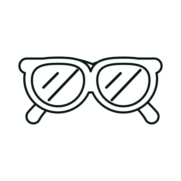Viagem de férias de verão, óculos de sol moda acessório, estilo ícone linear — Vetor de Stock