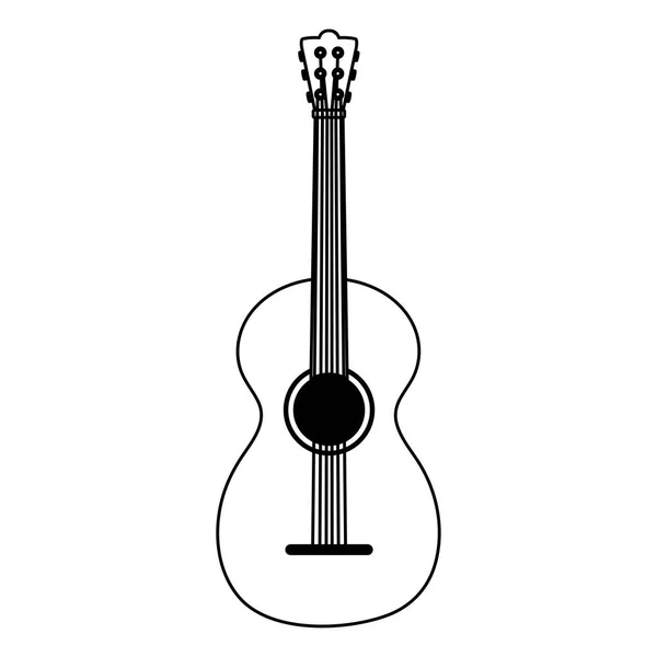 Instrumento de guitarra musical ícone isolado sobre estilo de linha de fundo branco —  Vetores de Stock