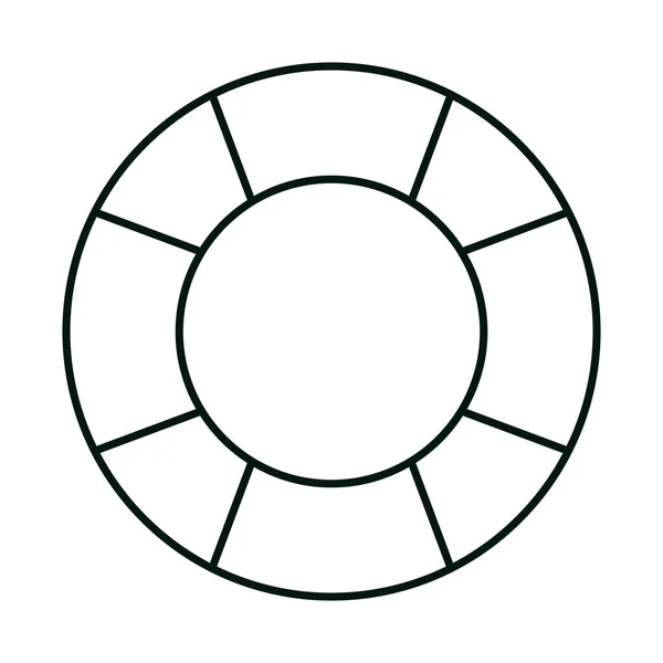 Летние каникулы путешествия, спасательный морской линейный стиль иконки — стоковый вектор