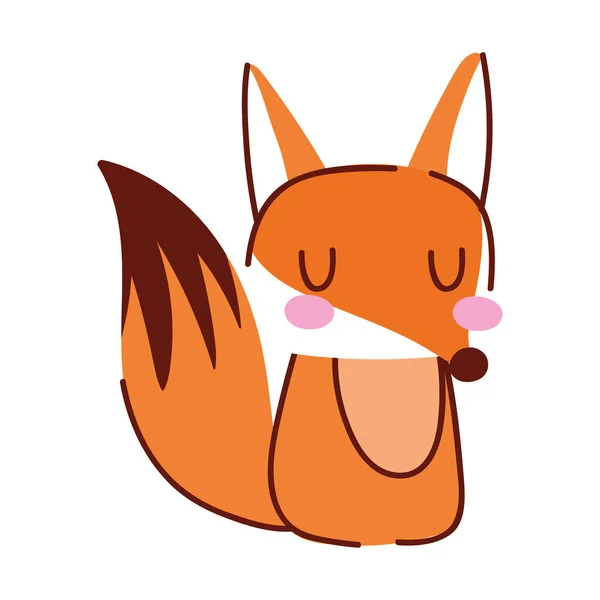 Roztomilý malý liška zvíře karikatura izolovaný design bílý pozadí — Stockový vektor