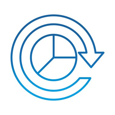 veri analizi, finansal iş diyagramı pazarlama raporu, gradyan mavi çizgi simgesi