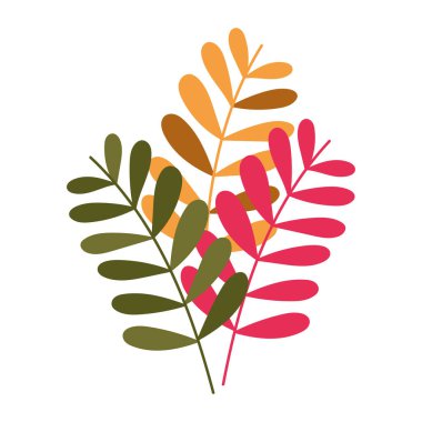 Sonbahar yeşillik doğası çizgi filmi izole edilmiş tasarım beyaz arkaplan