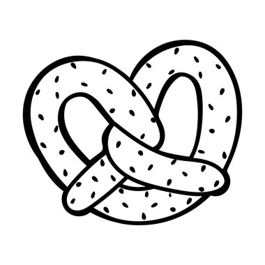 Kraker tatlı ikonu beyaz arkaplan çizgisi üzerine izole edilmiş simge