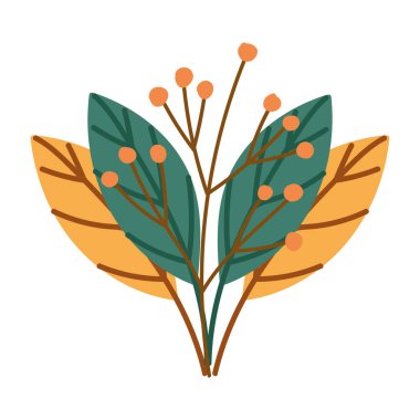 Sonbahar yeşilliği izole edilmiş tasarım beyaz arkaplan bırakır