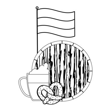 Ekim Festivali, Alman bayrağı birası ve kraker, geleneksel Alman tarzı kutlama