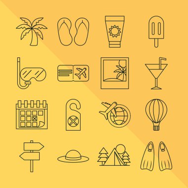 Yaz tatili turizmi doğrusal stil simgeleri belirledi