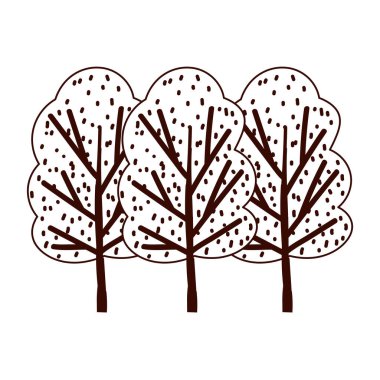 Orman yaprakları doğa sonbahar izole tasarım beyaz arkaplan çizgisi tarzı