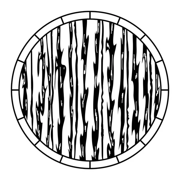 白色背景线样式的圆形木片隔离图标 — 图库矢量图片