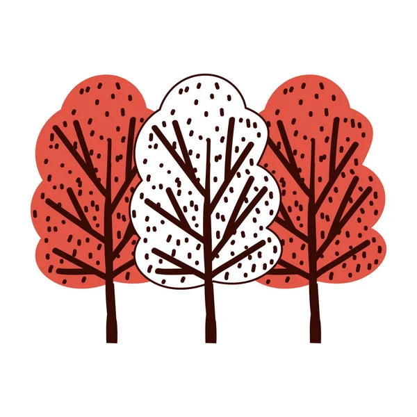 Orman yaprakları doğa sonbahar izole tasarım beyaz arkaplan çizgisi ve doldurma tarzı