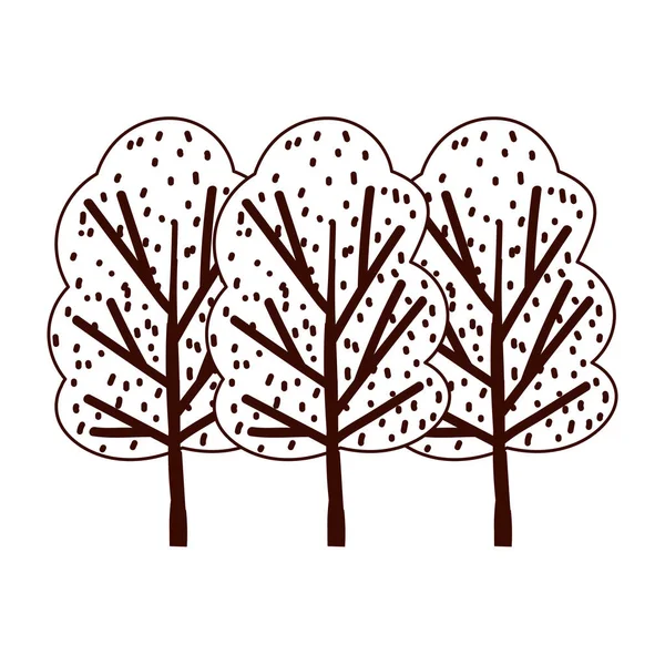 Orman yaprakları doğa sonbahar izole tasarım beyaz arkaplan çizgisi tarzı