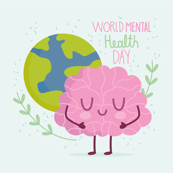 Всемирный день психического здоровья, мультфильм планеты мозга покидает природу