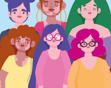 Mükemmel olmayan, mutlu genç kadın portresi, sorunlu cilt ve diğer rahatsızlıklar.