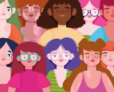 Mükemmel olmayan grup kadınları cilt problemi, vücut pozitifliği, şekil çeşitliliği