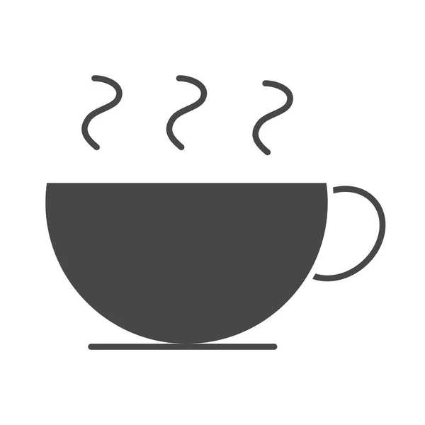 Taza de café caliente bebida aroma silueta icono estilo — Vector de stock