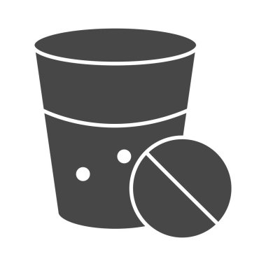 ilaç ve su kabı reçeteli siluet simgesi biçimi