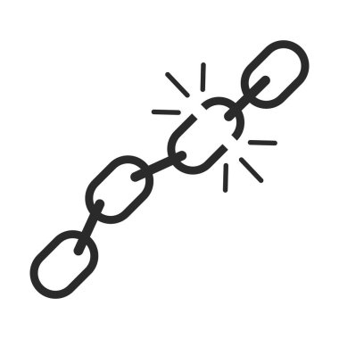 Uluslararası insan hakları günü kırık zincir siluet simgesi simgesi biçimi