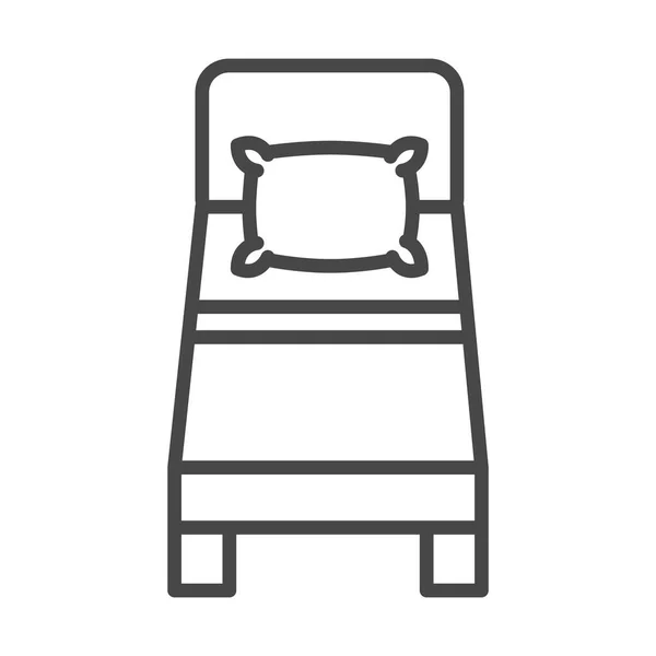 Cama vista superior con almohada estilo icono lineal — Vector de stock