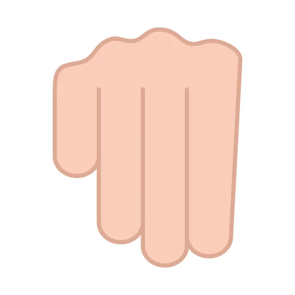 Gesto de la mano del lenguaje de señas que indica m letra, línea e icono de relleno — Archivo Imágenes Vectoriales