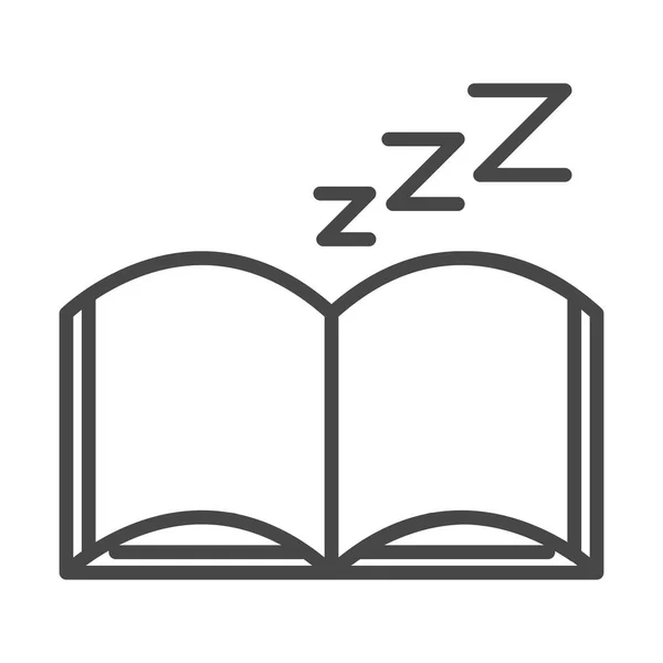 Бессонница, ночная спящая книга линейный стиль иконы — стоковый вектор