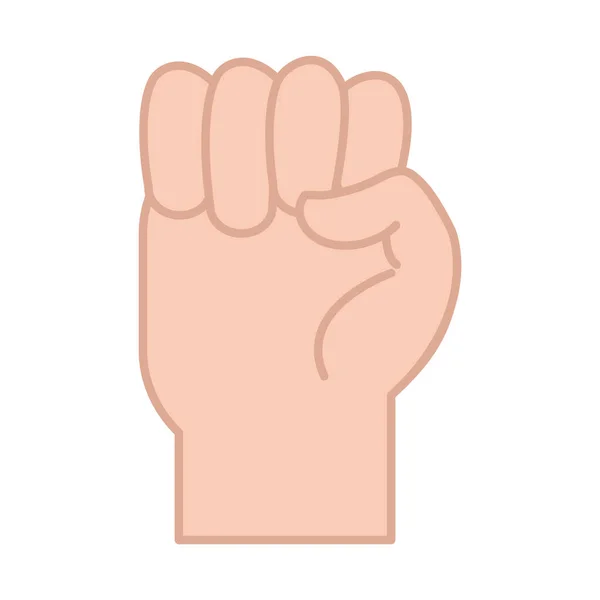Gesto de la mano del lenguaje de señas que indica e letra, línea e icono de relleno — Vector de stock