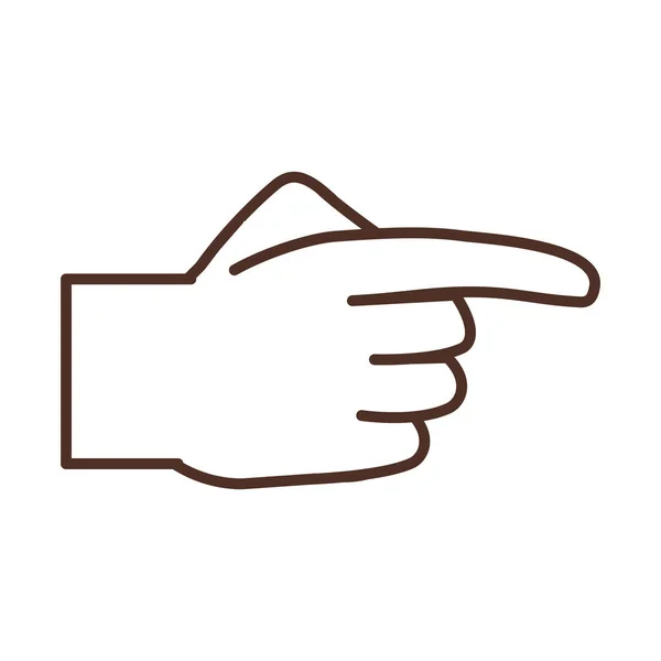Жест мови жестів, що вказує на індексний палець, піктограма лінії — стоковий вектор