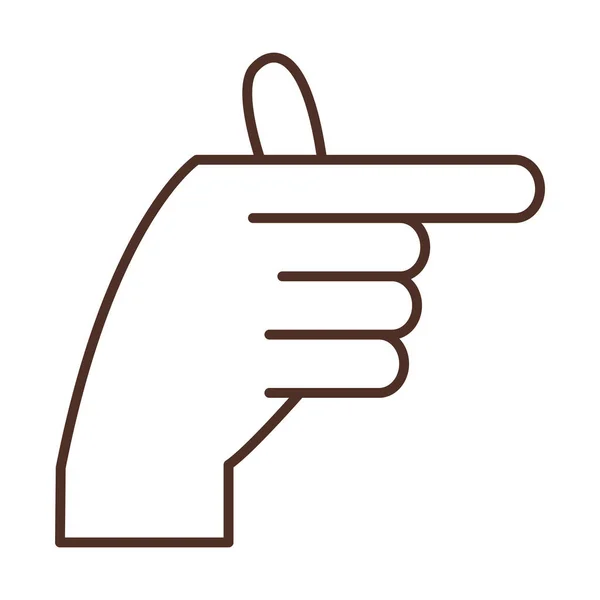 Jelnyelv kézmozdulat kifejezés vonal ikon — Stock Vector