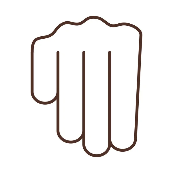 M文字と線のアイコンを示す手話の手のジェスチャー — ストックベクタ