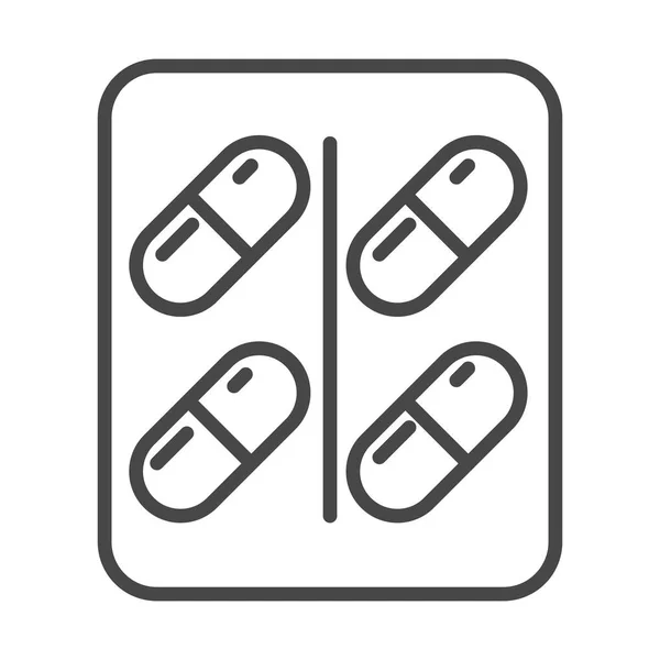 药方包装胶囊药物线性图标风格 — 图库矢量图片