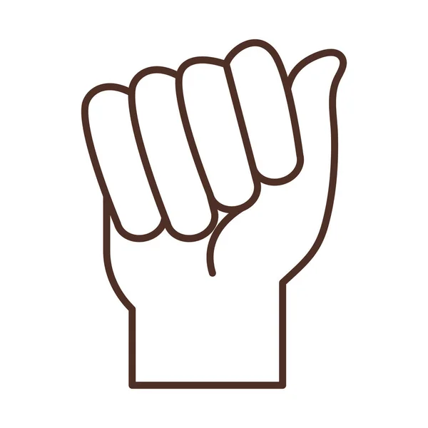 Bir harf, satır simgesini gösteren işaret dili el hareketi — Stok Vektör