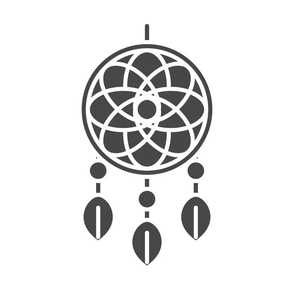 Sonho catcher decoração tribal ornamento silhueta ícone estilo —  Vetores de Stock
