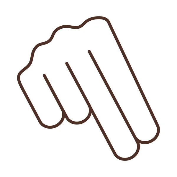 N文字の線のアイコンを示す手話の手のジェスチャー — ストックベクタ