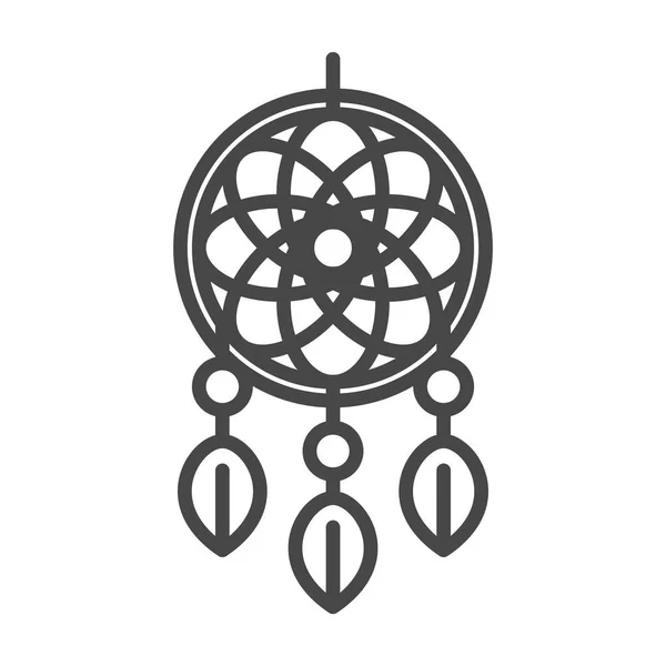 Colector de sonhos decoração tribal ornamento estilo ícone linear —  Vetores de Stock