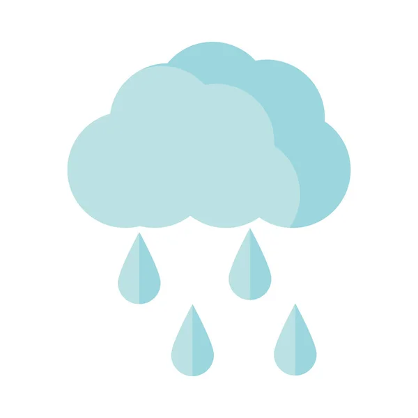 Mrak déšť kapky nebe ploché ikony styl — Stockový vektor