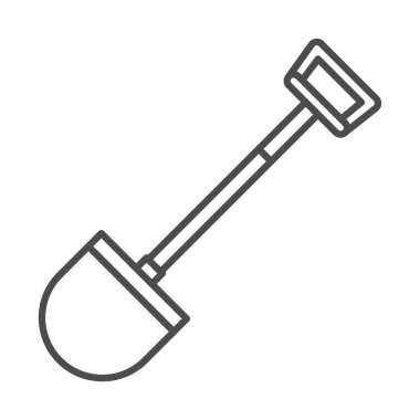 Bahçe işleri, saplı kürek araç çizgisi simgesi biçimi