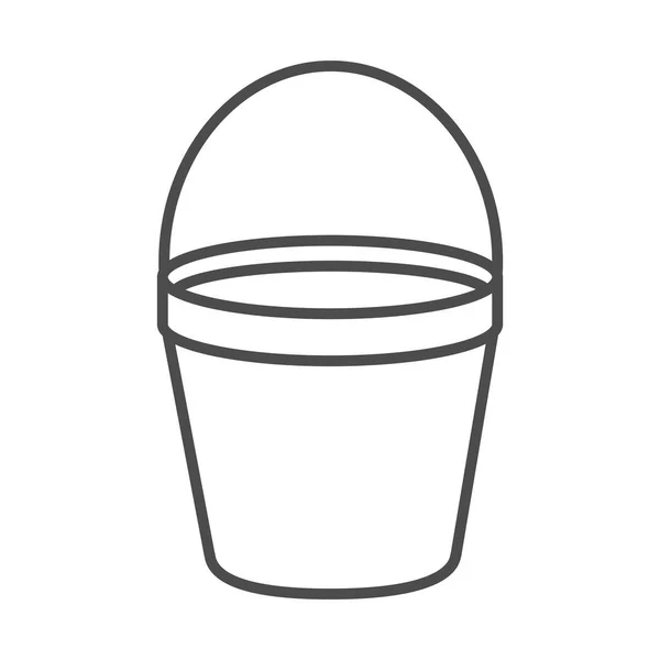 Zahradničení, kovový kbelík na nářadí styl ikony — Stockový vektor